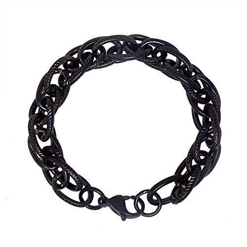 Xzx Simple Twist Drills Titanium Steel Mens Bracelet Black Models